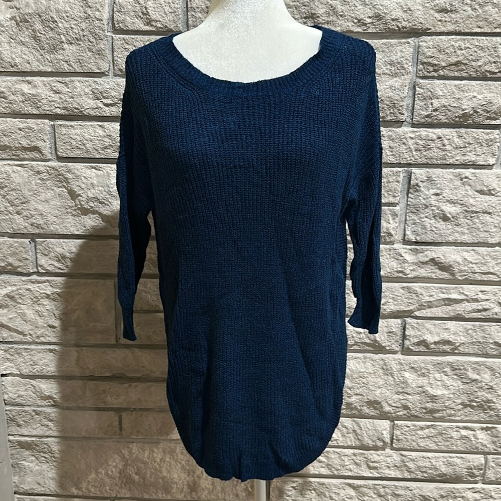 Express blue circle hem sweater